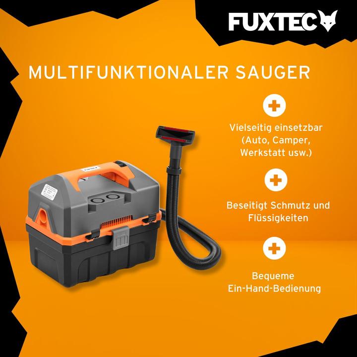 Immagine prodotto Fuxtec Aspirapolvere a batteria FX-E1VC2 senza batteria, senza caricabatterie (Aspirapolvere a umido e a secco)