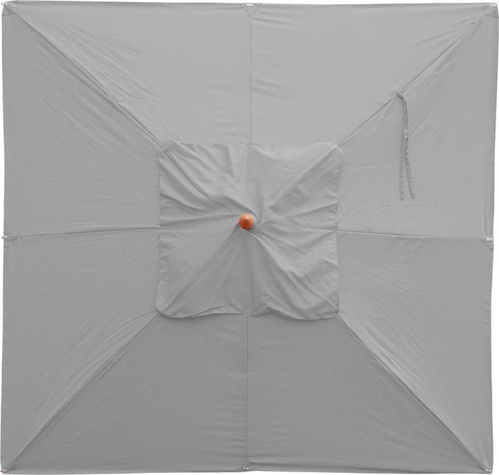 Actual product image Swisshandel24 Gastronomy wooden parasol, garden parasol, polyester/wood 14kg, square 3x3m rope pull shockproof - h (3 m)