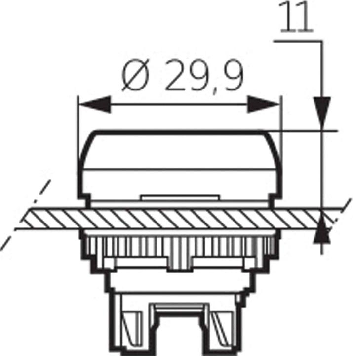 Actual product image Baco Control and signalling units, L21CH10, pushbutton switch flat, illuminable, red, 22 mm