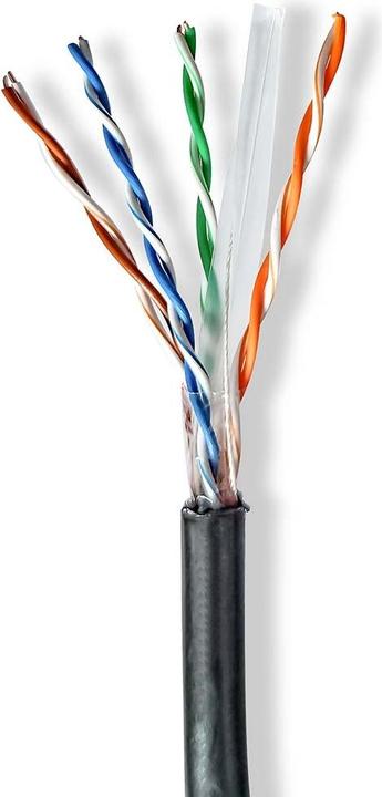 Actual product image Nedis Network Cable Rolls | CAT6 | Solid | U/UTP | CCA | 100.0 m | Outdoor | Round | PE | Sch (U/UTP, CAT6, 100 m)
