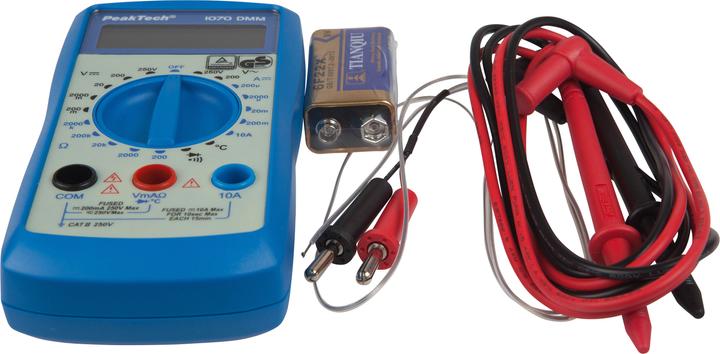 Produktbild Peaktech Digital-Multimeter RMS 3½-stelliges LCD/1999 Stellen 300 VAC 300 VDC 10 ADC ( 1070) (CAT III 300V)
