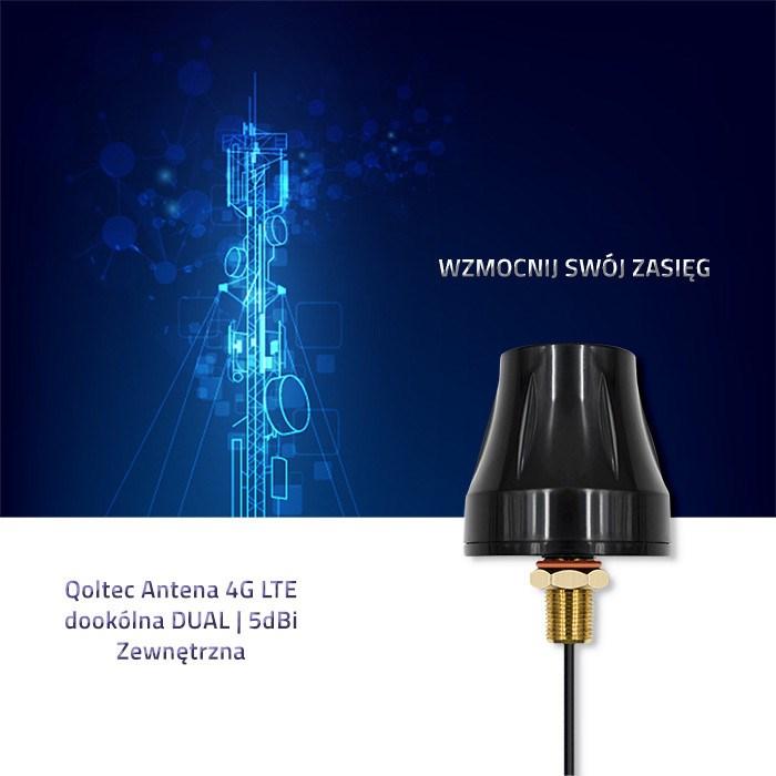 Produktbild Qoltec 57037 4G LTE Rundstrahlantenne DUAL | 5 dBi | Draussen (4G)