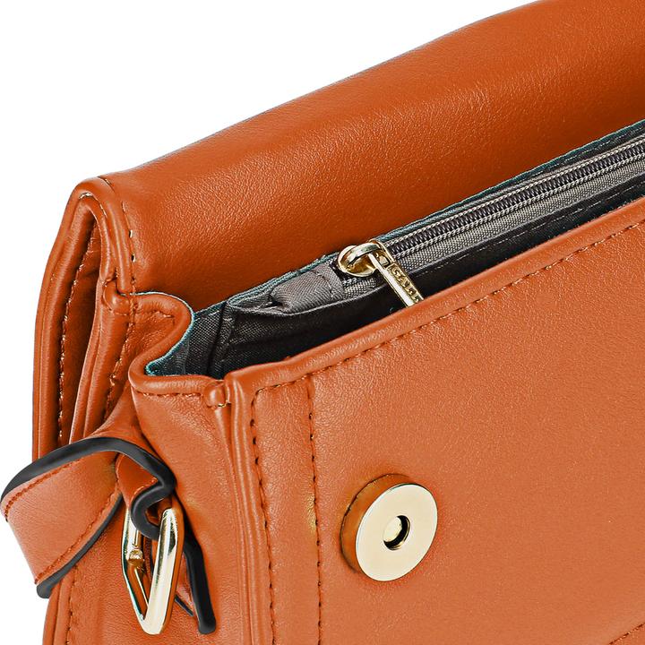 Actual product image Gallantry Brown handbag made from smooth faux leather (15 l)