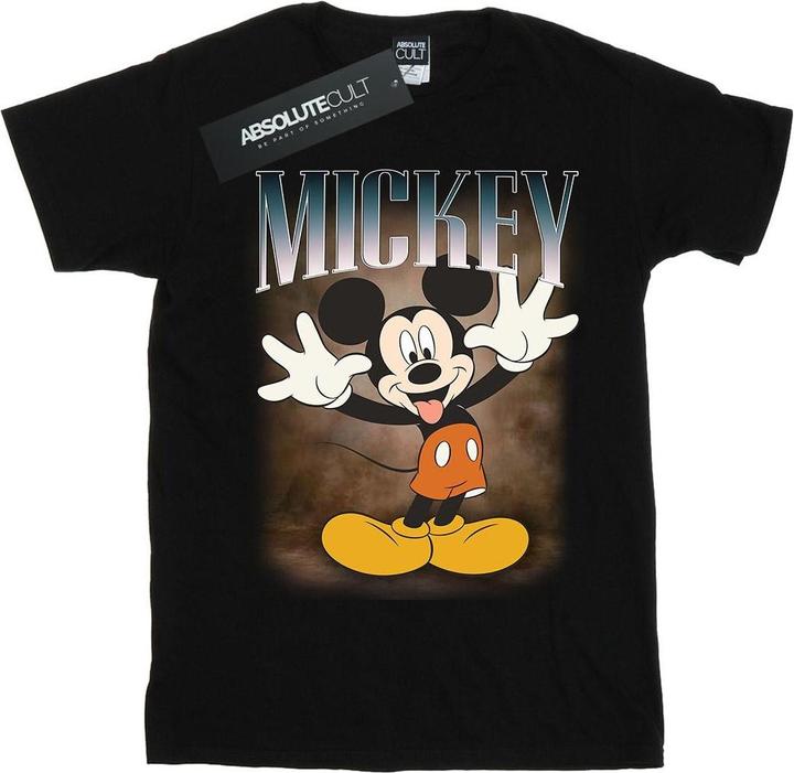 Actual product image Disney Womens/Ladies Mickey Mouse Tongue Montage Cotton Boyfriend T-Shirt (L)