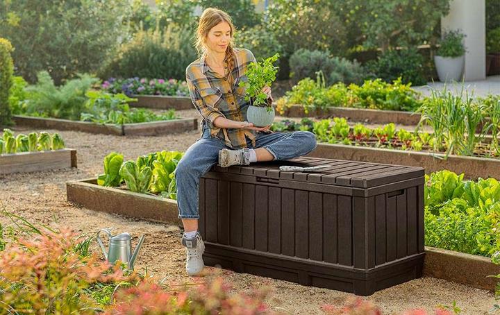 Produktbild Keter Kentwood Rectangular Storage Cabinet Braunes Holz (350 l)