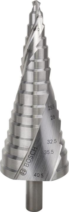 Immagine prodotto Bosch Professional Zubehör Punta a gradini HSS, per pressacavi, M10-M40, 10 mm, 125,5 mm, 16 passi (10 mm)