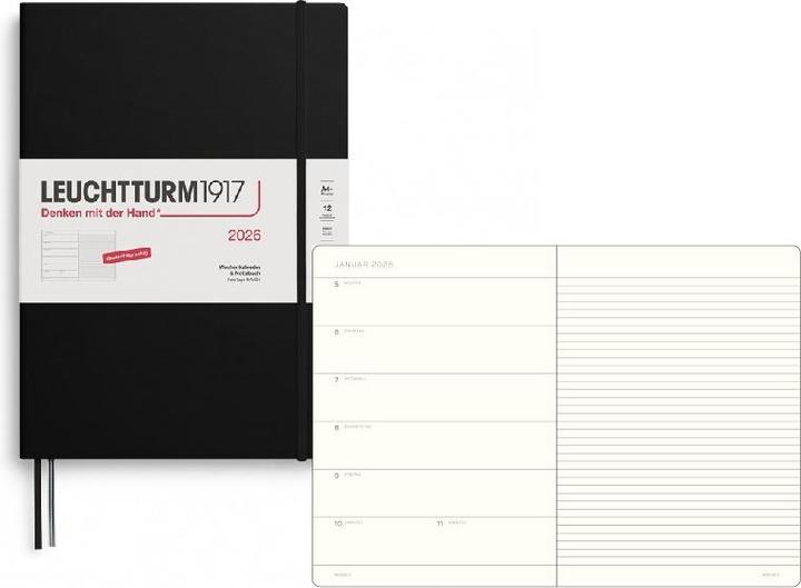 Produktbild Wochenkalender & Notizbuch Master A4+ Schwarz 2026 (Deutsch)