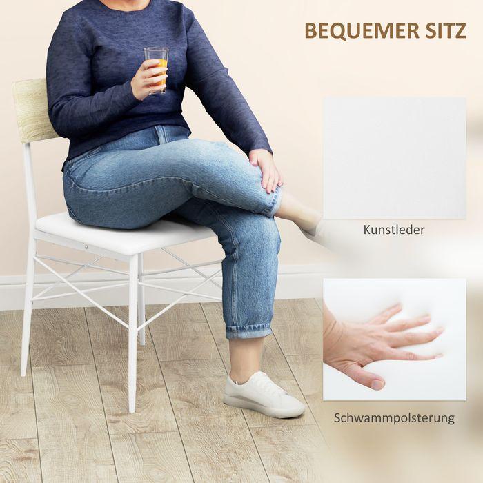 Actual product image Swisshandel24 Essgruppe 4er-Set, Esstisch mit Bank und 2 Stühlen, Küchentisch-Set mit Ablage (110 x 70 x 75 cm)
