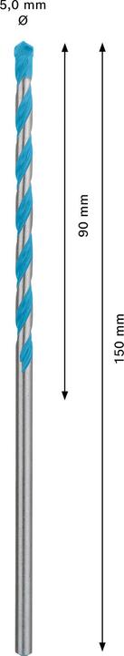 Image du produit Bosch Professional Zubehör Foret EXPERT CYL-9 MultiConstruction, 5 x 90 x 150 mm (5 mm)