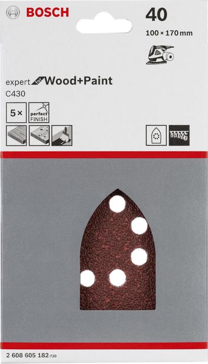 Image du produit Bosch Professional Zubehör Papier de verre Multi avec Velcro (40)