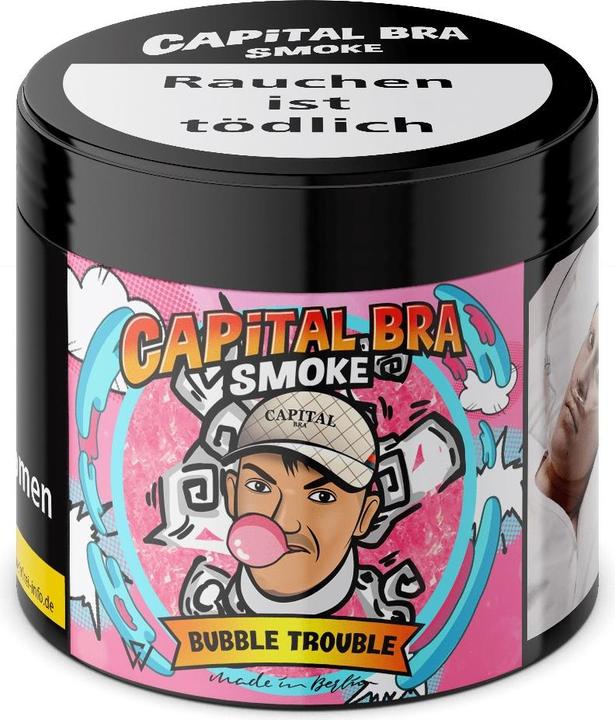 Produktbild Capital Bra Smoke Capital Bra Shisha Tabak - Bubble Trouble 200g (Süss, 200 g)