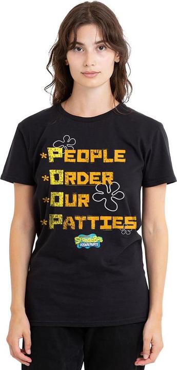 Actual product image Spongebob Squarepants Unisex Adult People Order Our Patties T-Shirt (XL)