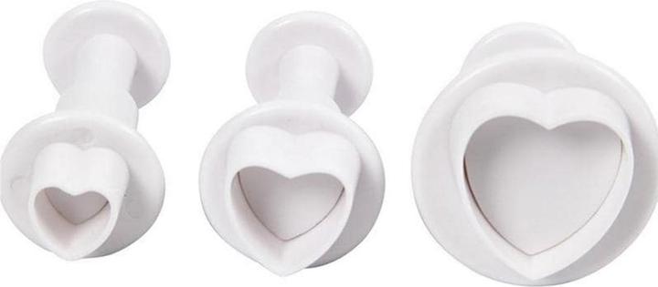 Actual product image Creativ Company Cookie cutter with stamp handle, heart, 3 pieces