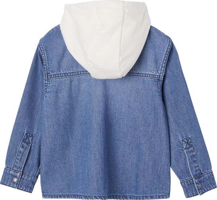 Actual product image Vertbaudet Boys' denim shirt with hood and patches (98)