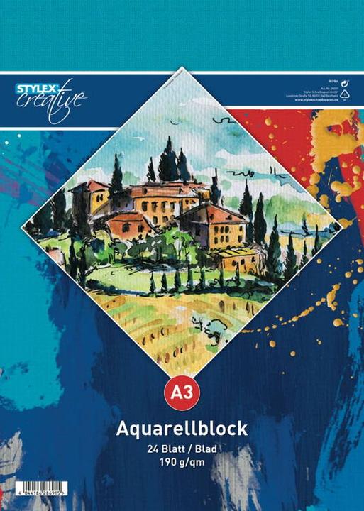 Produktbild Stylex Aquarellblock (A3, Harter Einband)