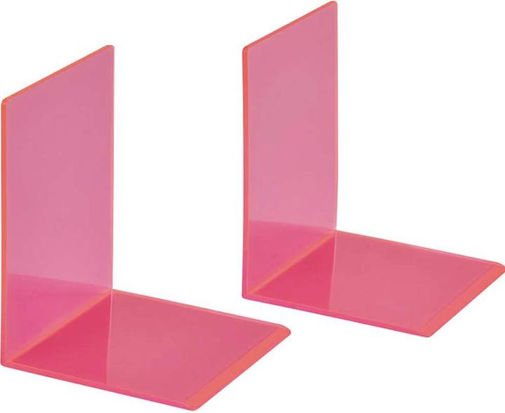 Maul Buchstütze 10x10x13cm 3513621 transparent pink 2 Stück (10 x 10 x 13 cm)