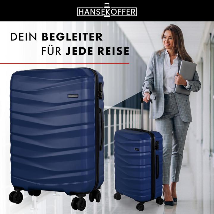 Image du produit Hansekoffer Hartschalenkoffer mit Rollen und Zahlenschloss (70 l, M (50 - 90l))