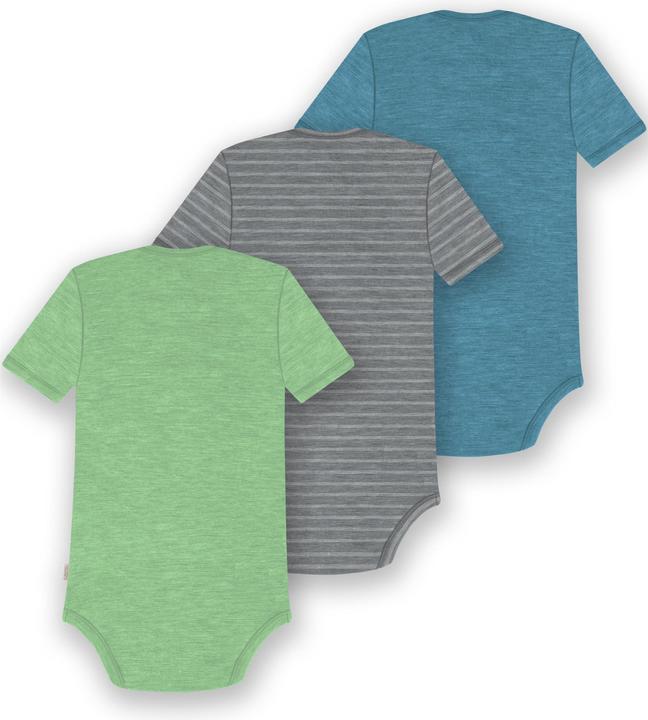 Actual product image Normani Set of 3 baby merino bodysuit short sleeves "Tauranga" - 9299 (98)