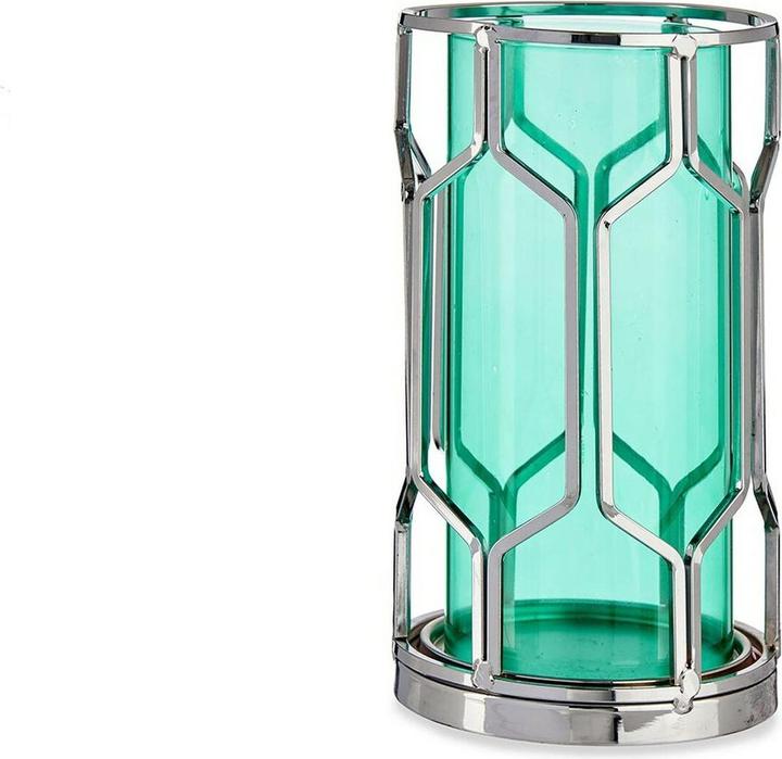 Giftdecor candle base blue crystal blue metal silver (11.5 x 11.5 x 11.5 cm)
