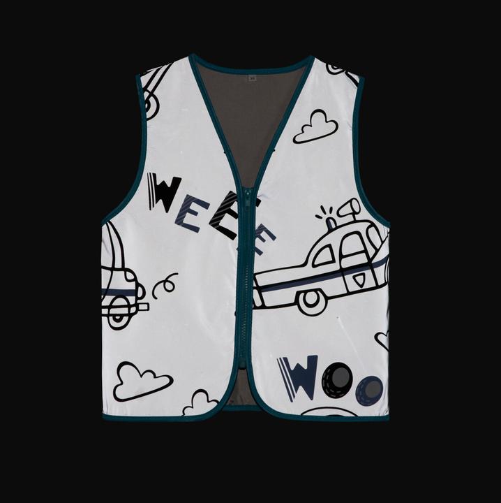 Actual product image Korntex Kinder Warnweste Action „Rescue Rangers“ - CO2 Neutral - Silber/Polizei - XS (XS)