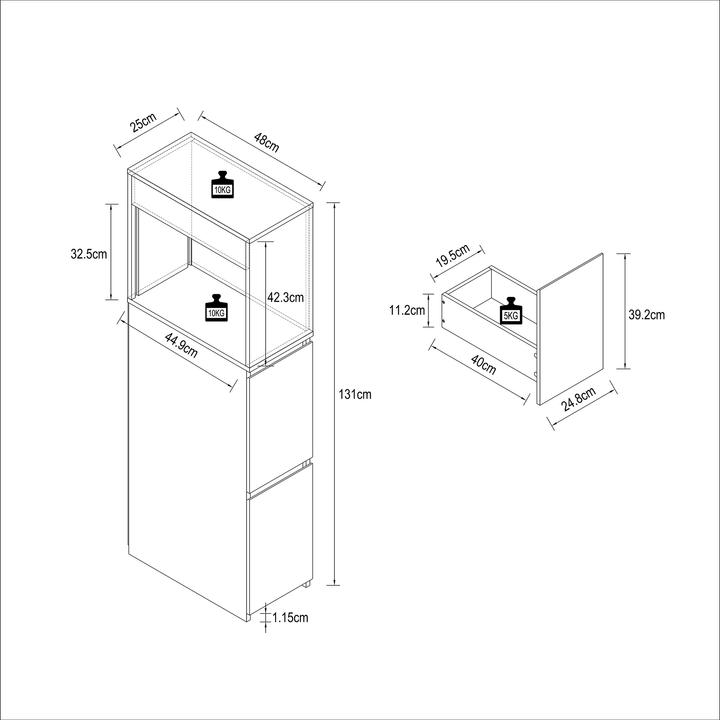 Actual product image VCM Tasalo (25 x 48 x 131 cm)