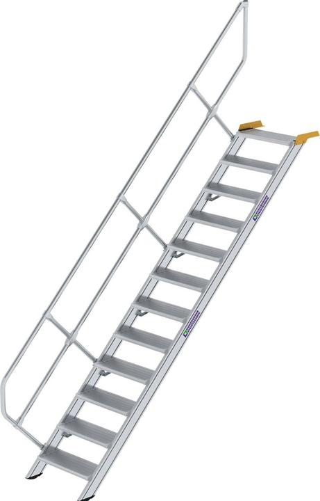 Produktbild Munk Treppe 45° Stufenbreite 600 mm 12 Stufen Aluminium geriffelt (Trittleiter, 264 cm)