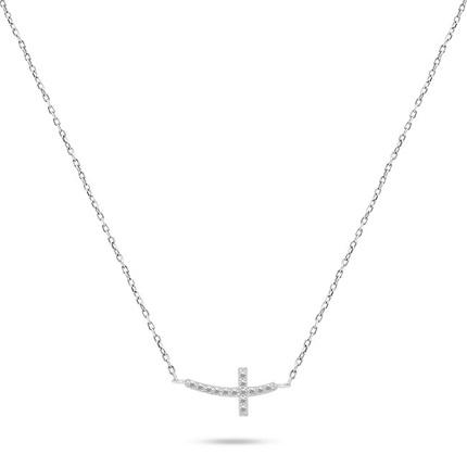 Produktbild Brilio Silver - Silver necklace Cross with zircons NCL57W