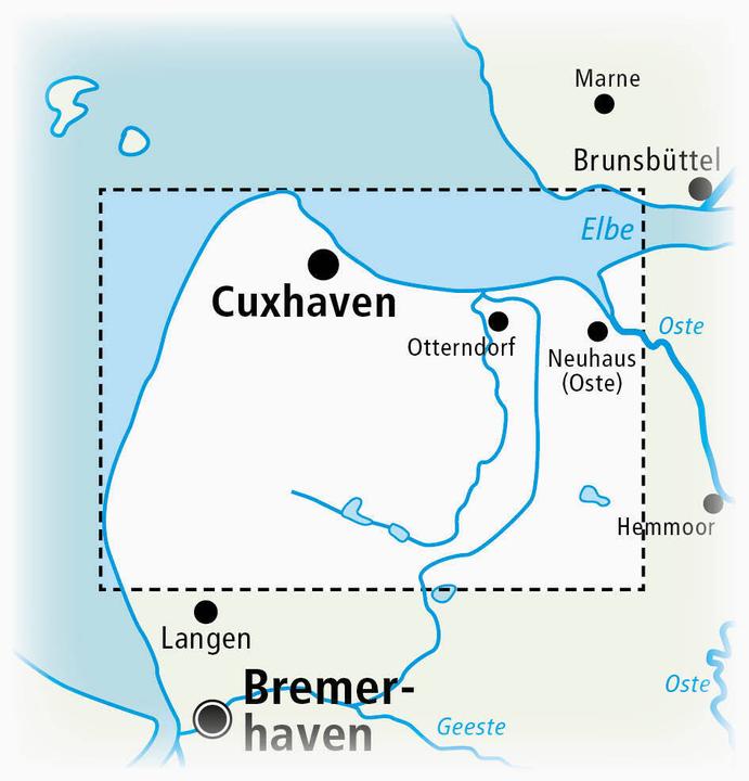 Actual product image Cuxhaven and environs (with city map) 1:60 000 60000