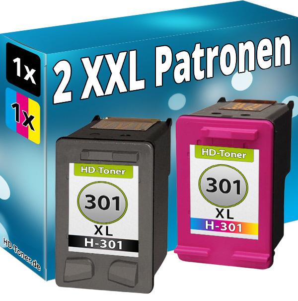 Actual product image Druckfuxx 2x Patronen für HP 301-XL DeskJet 1514 2054a 2510 2514 2542 2543 2544