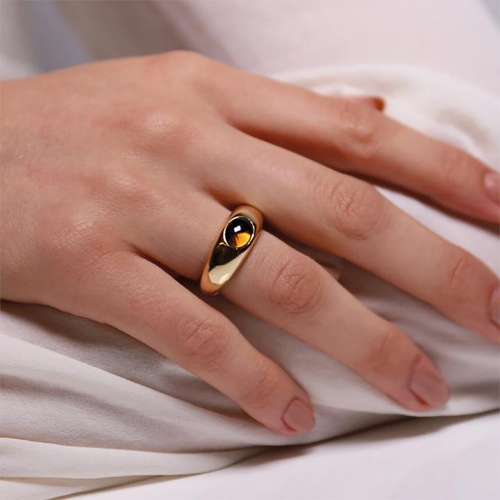 Actual product image Ti Sento Milano Ring with Crystal brown bicolour 12173TB (56, 925 Silver)