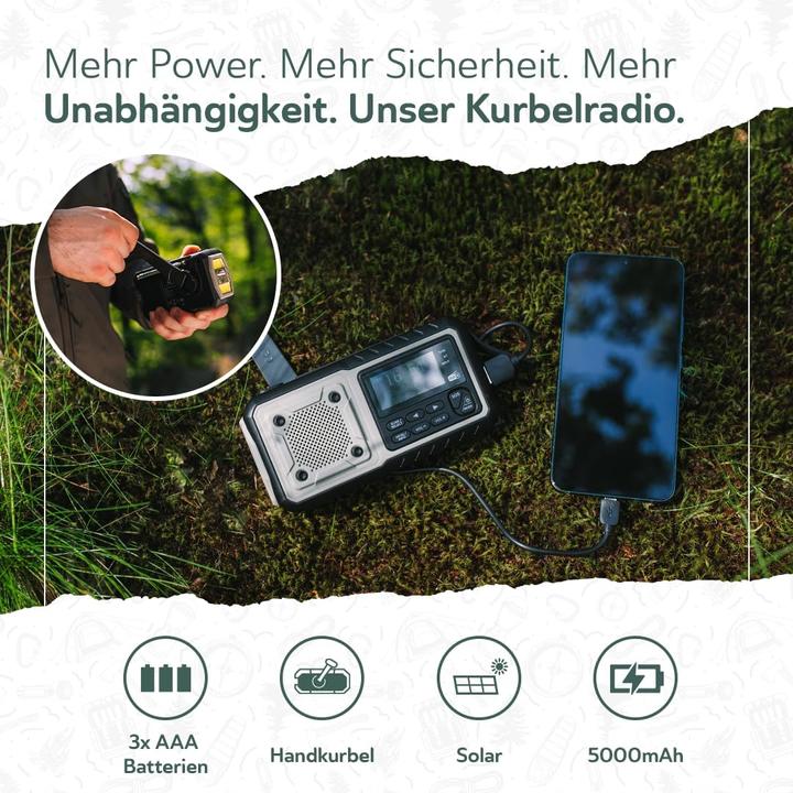 Actual product image Acta Berg Notfallradio mit Kurbel & Solar (DAB+)