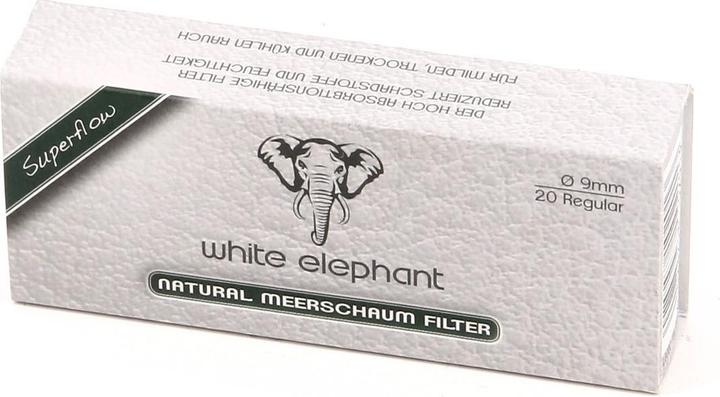Kopp White Elephant Natural Meerschaum 9mm Pfeifenfilter Packung mit 20 Stk.