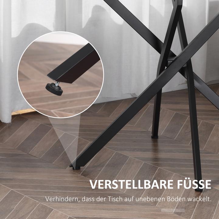 Immagine prodotto Homcom Tavolino con piano in vetro (80 x 80 x 75 cm)