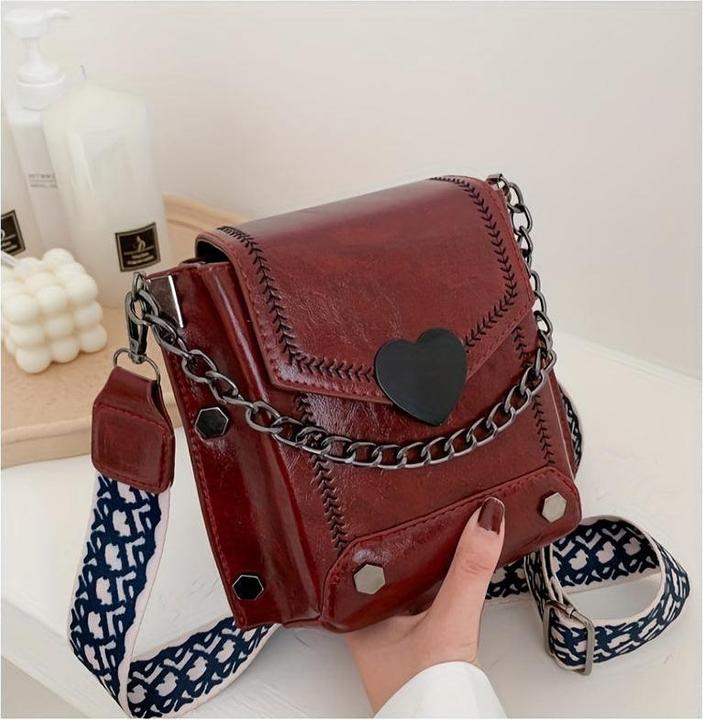 Immagine prodotto Only-Bags.Store Mini borsa crossbody retrò, custodia per telefono cellulare in pelle PU di moda, borsa quadrata con
