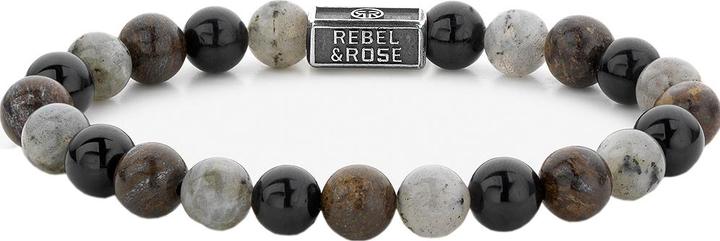 Produktbild Rebel & Rose Armband Mix Brown 925 RR-8S007-S-L+ Herren (20 cm, Labradorit, Edelstein, Tourmalin)