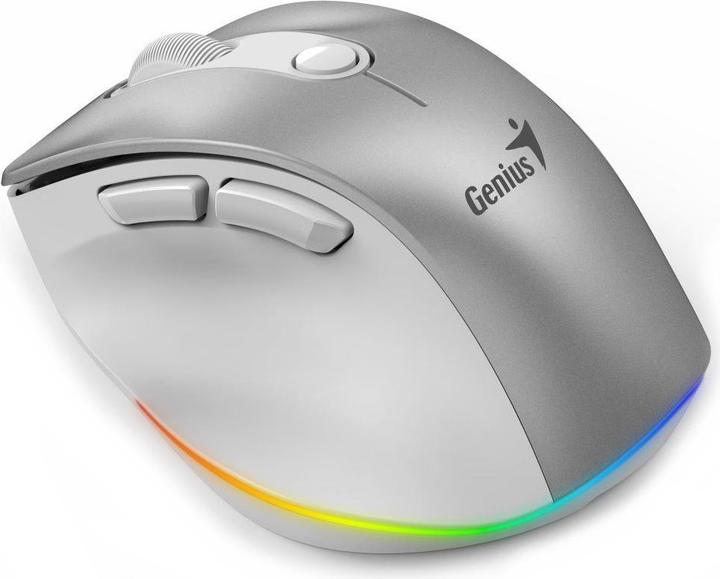 Actual product image Genius Ergo 9000S Pro/Ergonomická/Optická/Pro praváky/2 400 DPI/Bezdrátová USB + Bluetooth/Stříbrná (Wireless)