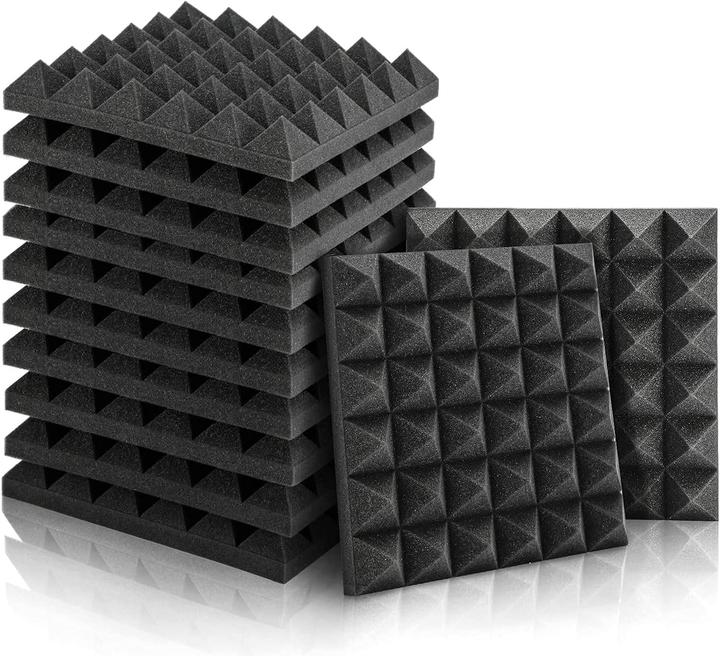 Kuchoow Akustikschaumstoff Pyramidenmatten-Set (12 Stück) (12 pz.)