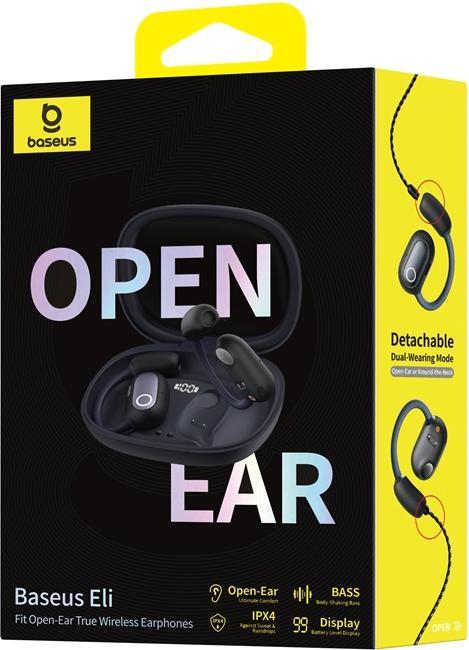 Immagine prodotto Baseus Eli Fit Open- Ear Headset Drahtlose Konnektivität/Musik USB Typ-C Bluetooth Schwarz (7.50 h, Senza fili)