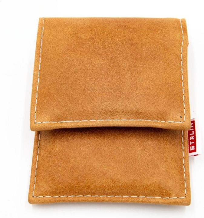 Immagine prodotto Stalin PhoneBag in vera pelle marrone cammello piccola con cuciture color crema (Universale)