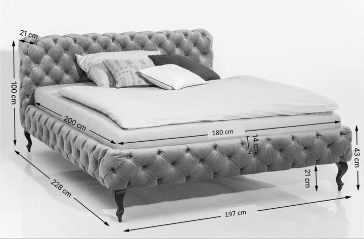 Immagine prodotto Kare Design Letto Desire Velvet Rose 180x200cm (180 x 200 cm)