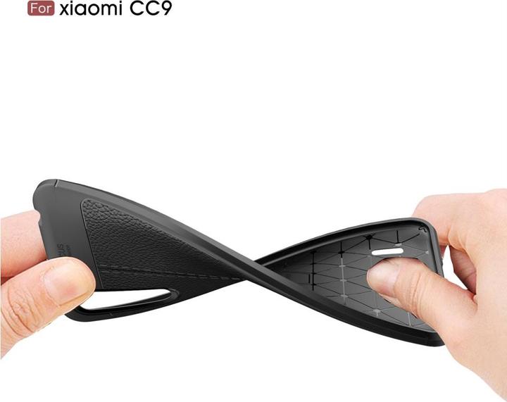 Actual product image Screenguard Xiaomi Mi 9 Lite Case Leather Design TPU Cover (Mi 9 Lite)