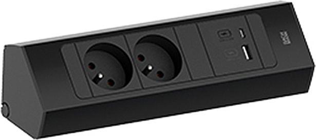 Produktbild Bachmann CASIA 2 2x FR Steckdose UTE 1x USB-Charger A/C (932.103) schwarz, kurz (2 x, CEE 7/5, CEE 7/3, 2 m)