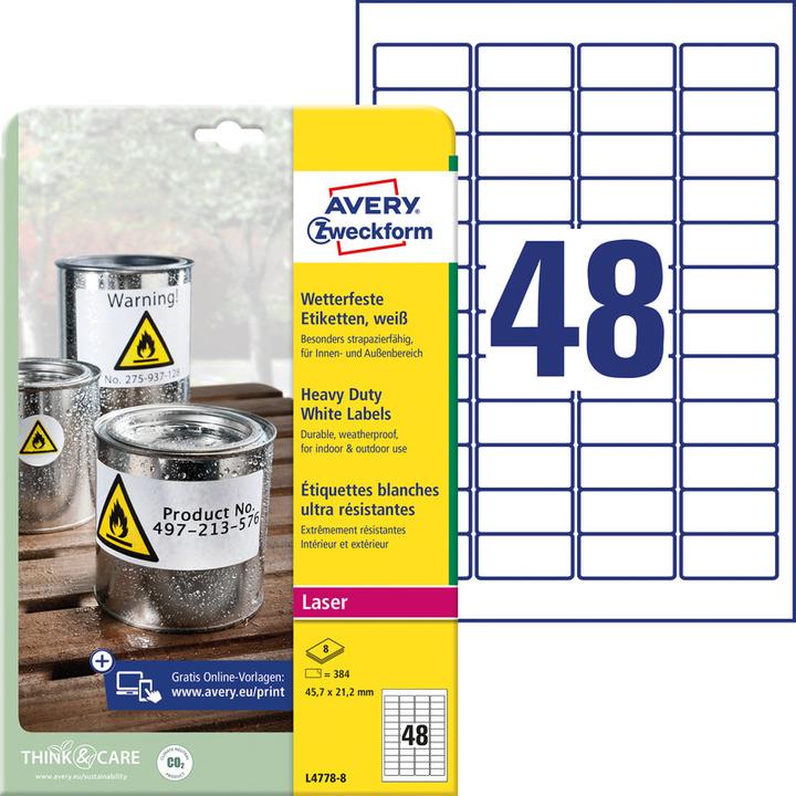 Image du produit Avery Étiquettes en film résistant aux intempéries