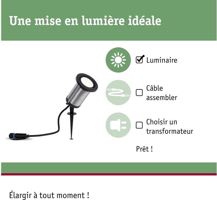 Image du produit Paulmann Lumière de jardin Plug & Shine CLASSIC 32° 3000 K (310 lm, IP65)