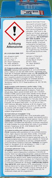 Nährwerte und Zutaten dm Denkmit Anti-Kalk-Pulver (128000 ml)