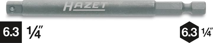 HAZET Schlag-, Maschinenschrauber Adapter 8508S-3 ∙ Sechskant6,3 (1/4 Zoll) ∙ Vierkant 6,3 mm (1/4 …