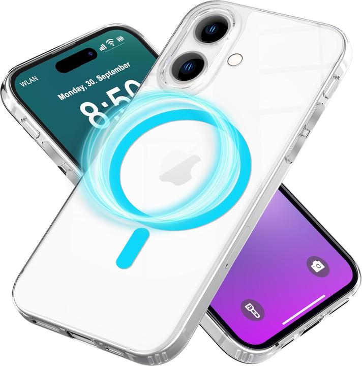 Produktbild Nalia Klare Hart Hülle, MagSafe Ring Leuchtet im Dunkeln (Apple iPhone 16)