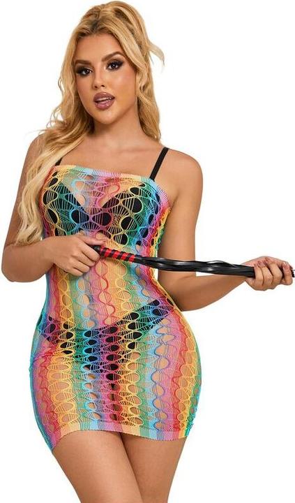 Image du produit Subblime 952365 Rainbow Bodystocking en filet avec épaules libres Une taille (Taille unique)