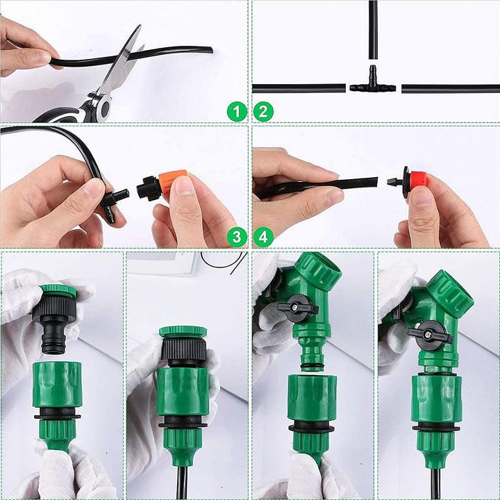 Produktbild Anjun 200-teiliges Set Gartenbewässerungssystem (Tropfbewässerung Set)