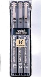 Produktbild Artline Drawing System 3-saet sort (Schwarz, 3 x)